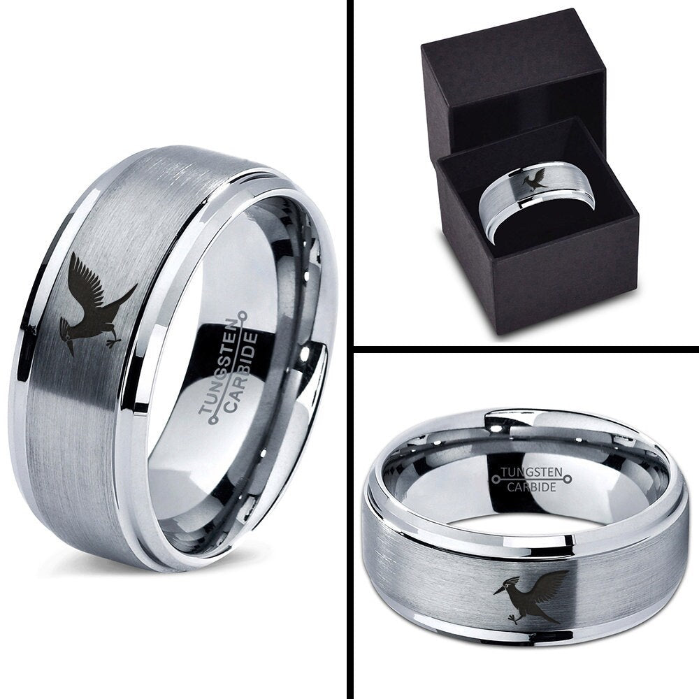 Cockatoo Bird Flying Ring | Silver Ring | Wedding Ring Sets For Women | Tungsten Rings For Woman | Laser Engraved Ring | Graduation Gifts