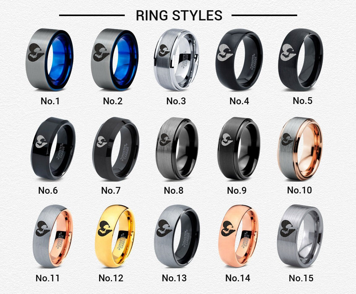 Me And Mom Ring | Silver Wedding Band Women | Women Ring Tungsten | Brushed Gray Ring | Ring For Mom | Mothers Day Gifts From Son | 8mm Ring