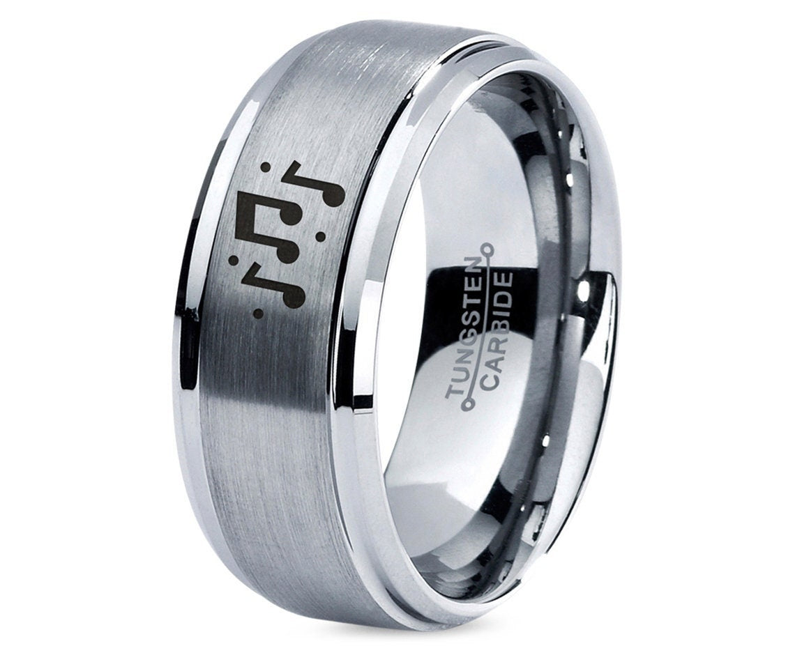 Musical Ring, Music Note Ring, Exclusive Wedding Band, Tungsten Rings For Him, Customized Rings, Promise Ring, Anniversary Gifts For Him