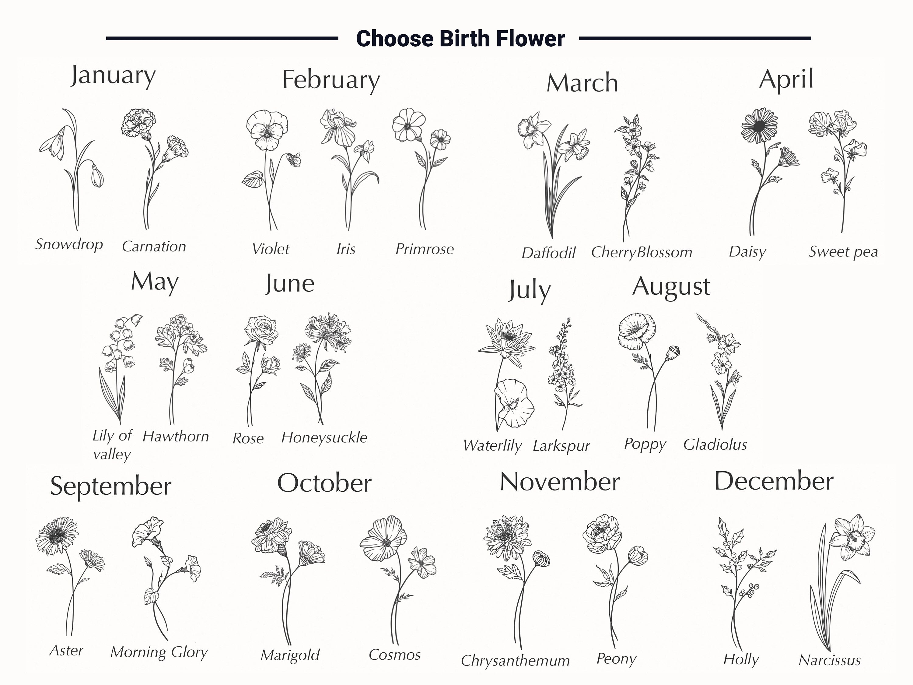 Custom Ring with Engraved Flowers, Birth Flower Ring, Birthday Gift, Minimalist Ring, Handmade Floral Friendship Ring, Friend Gift for Her