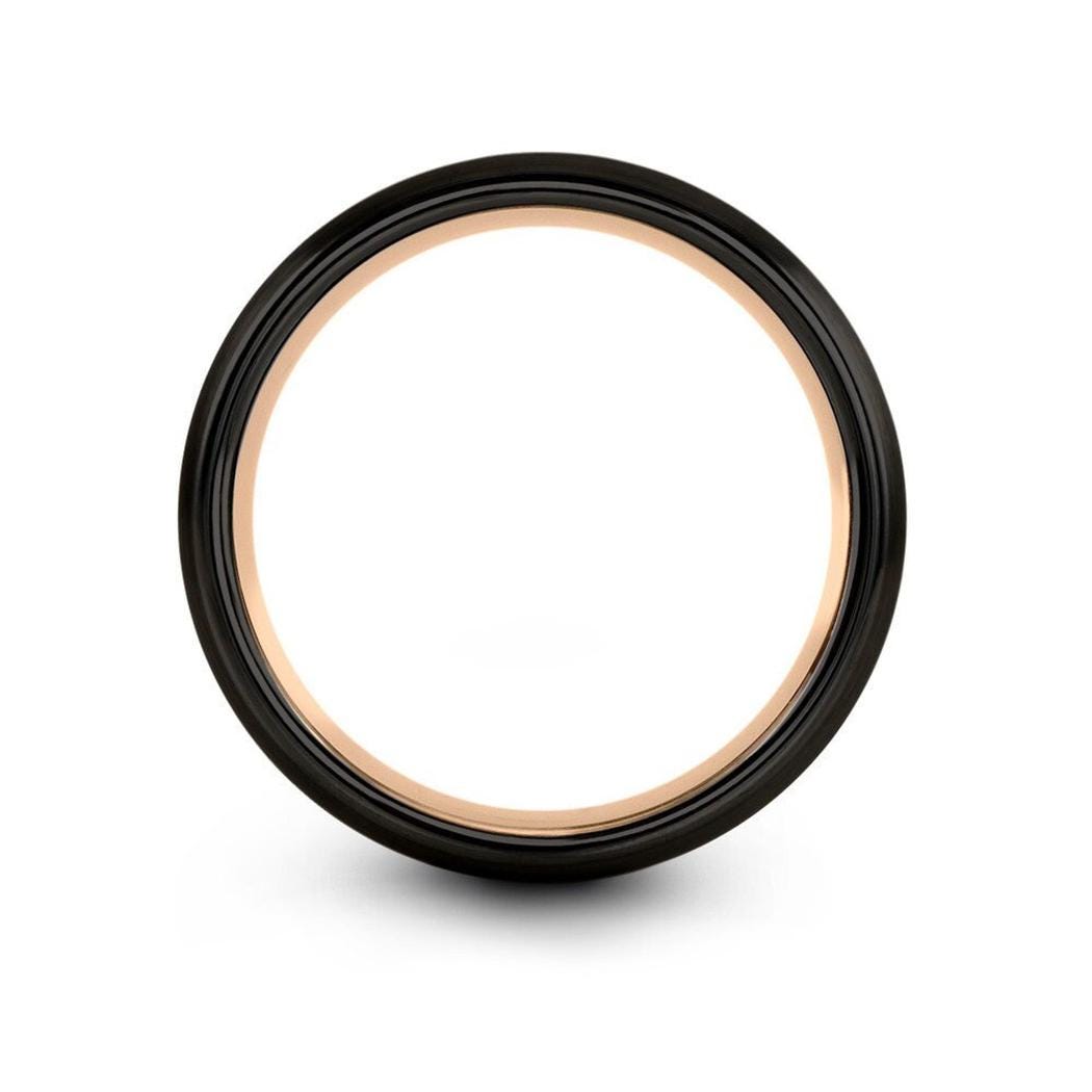 Mens Ring, Rose Gold Tungsten Ring, Personalized Gifts For Mom, Black Tungsten Ring for Men & Women, Anniversary Gifts, Christmas Gifts
