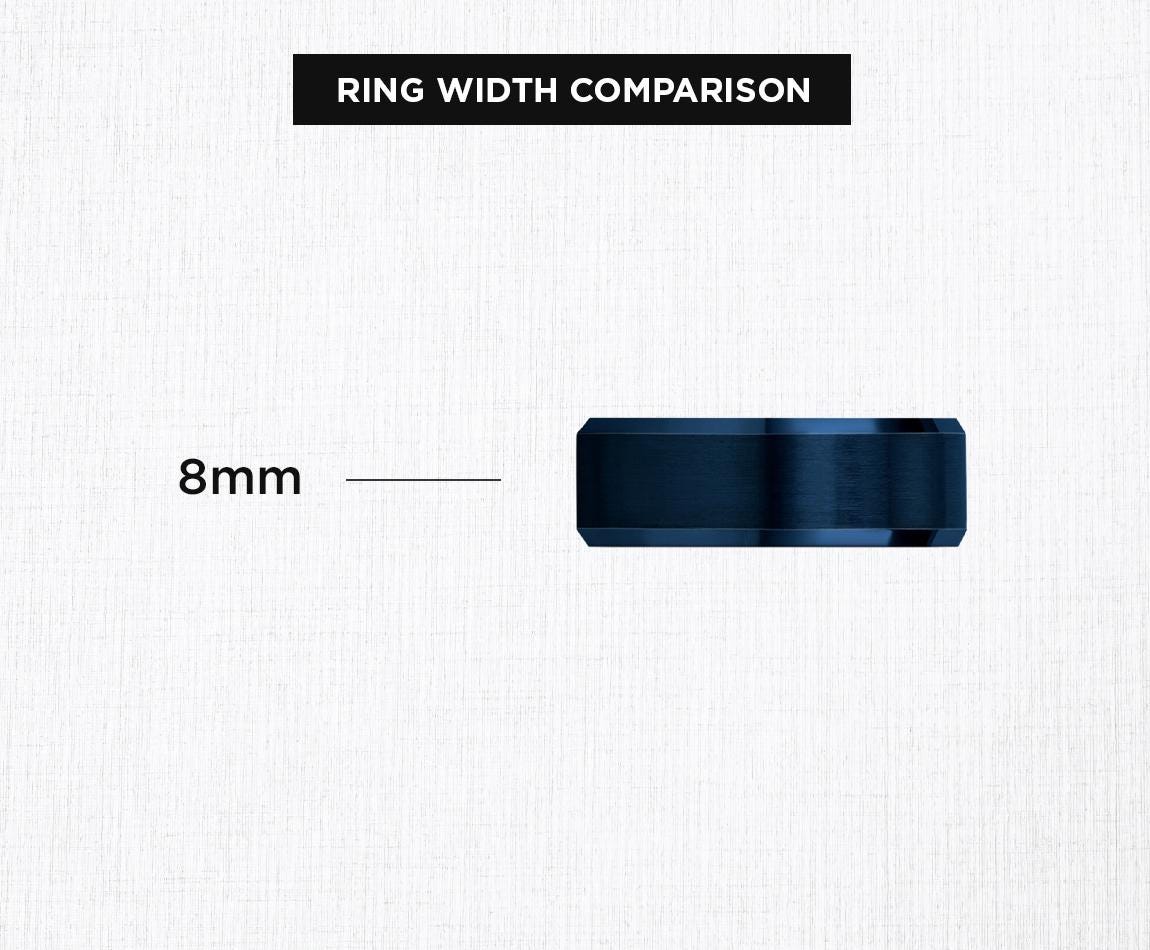 Blue Wedding Band Men, Black Tungsten Ring 8mm, Engagement Ring, Promise Rings for Him, Gifts For Him Boyfriend, Christmas Gift