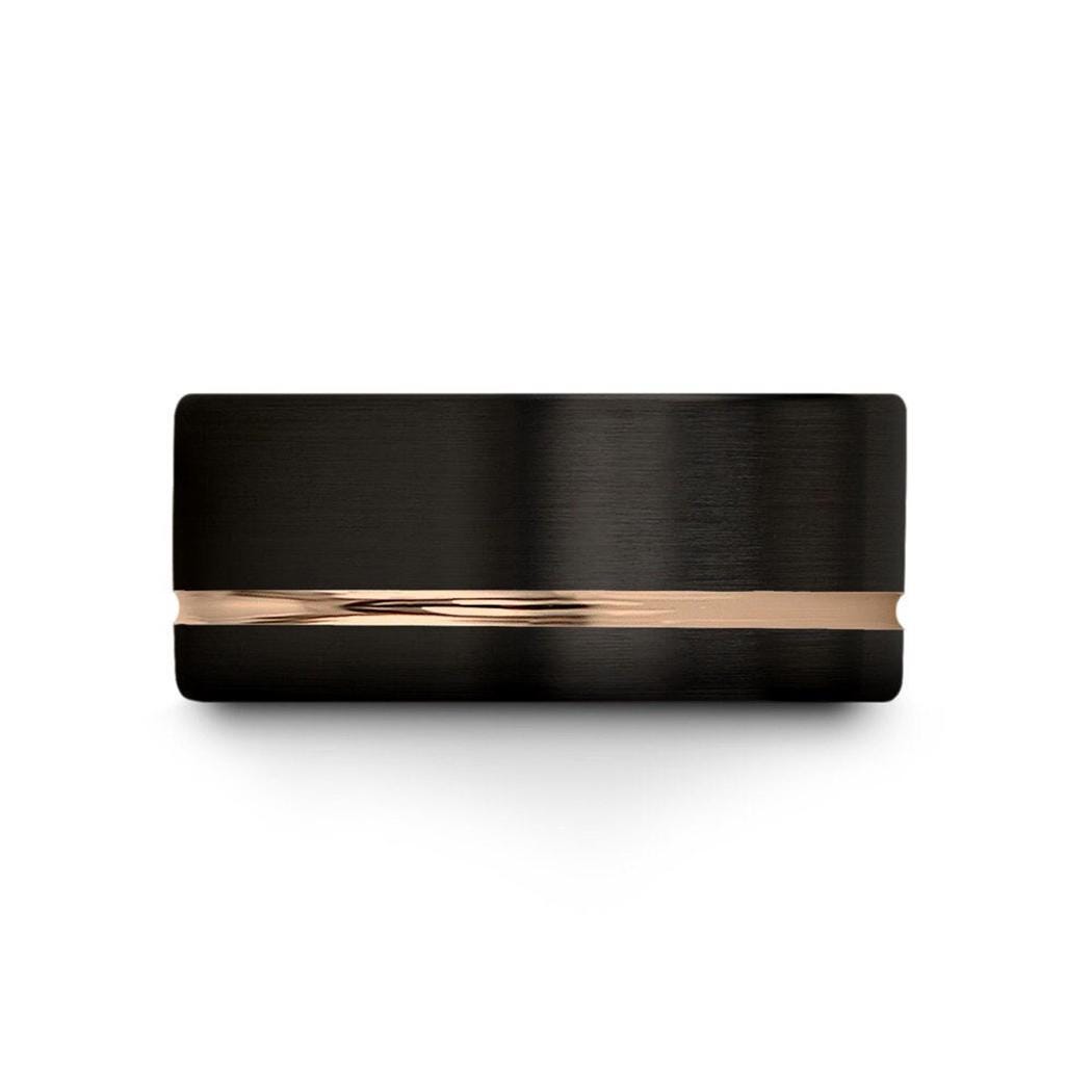 Ladies Wedding Band, Black Tungsten Ring, Engagement Ring, Promise Ring, Minimalist Ring, Rings for Women, Personalized Ring, Gift For Him