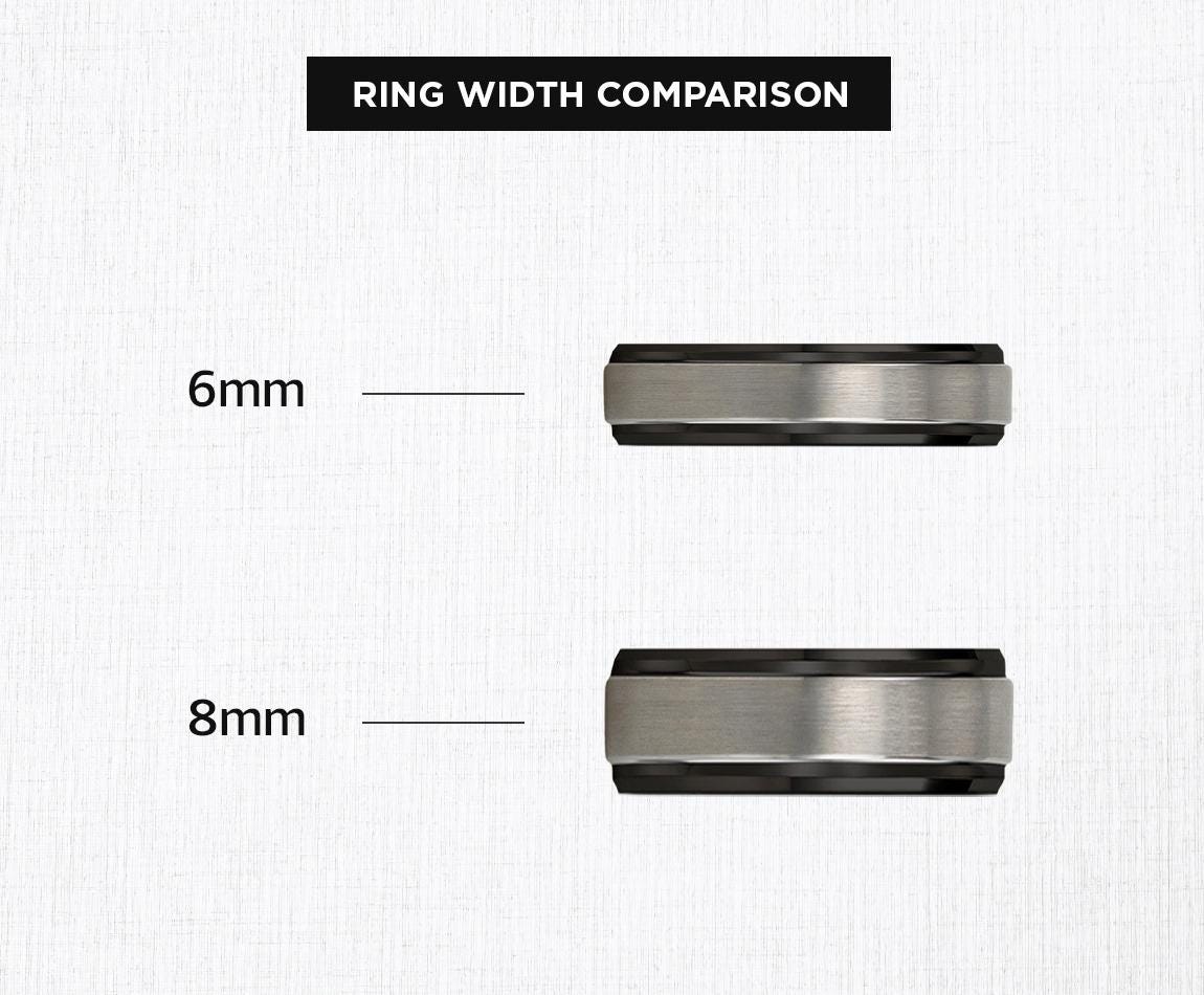 Luxury Wedding Band Black, Silver Tungsten Ring, Couples Gift, Gifts For Men, Graduation Gift For Her, Christmas Gift For Boyfriend