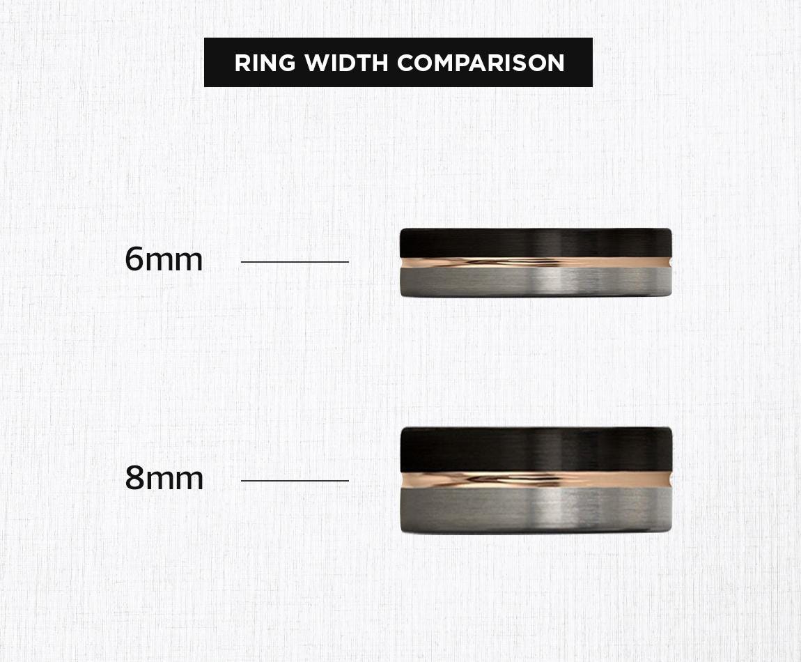 Black Tungsten Ring, Silver Wedding Band Men, Rose Gold Ring, Engagement Rings Sets, Best Friend Birthday Gifts, Boyfriend Christmas Gift