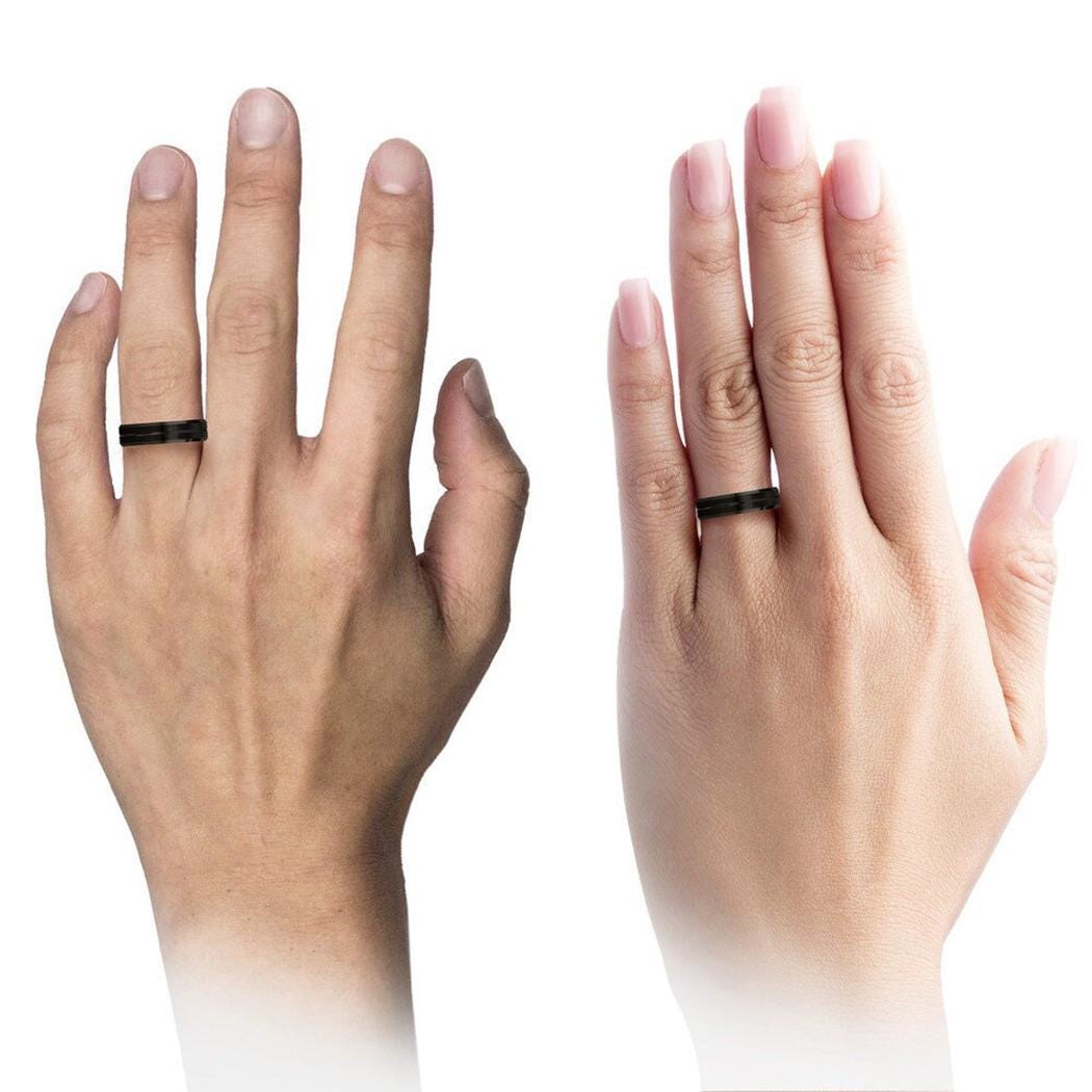 Unique Engagement Ring - Black Tungsten Wedding Band Set - 1st Anniversary Gift For Husband - Personalized Gifts - Promise Ring For Her