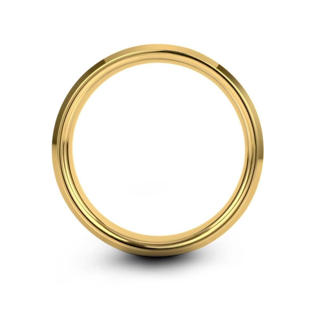 Mens Wedding Band Tungsten - Gold Wedding Ring For Women - Boyfriend Christmas Gift - Engagement Gifts For Couple - Matching Ring For Friend