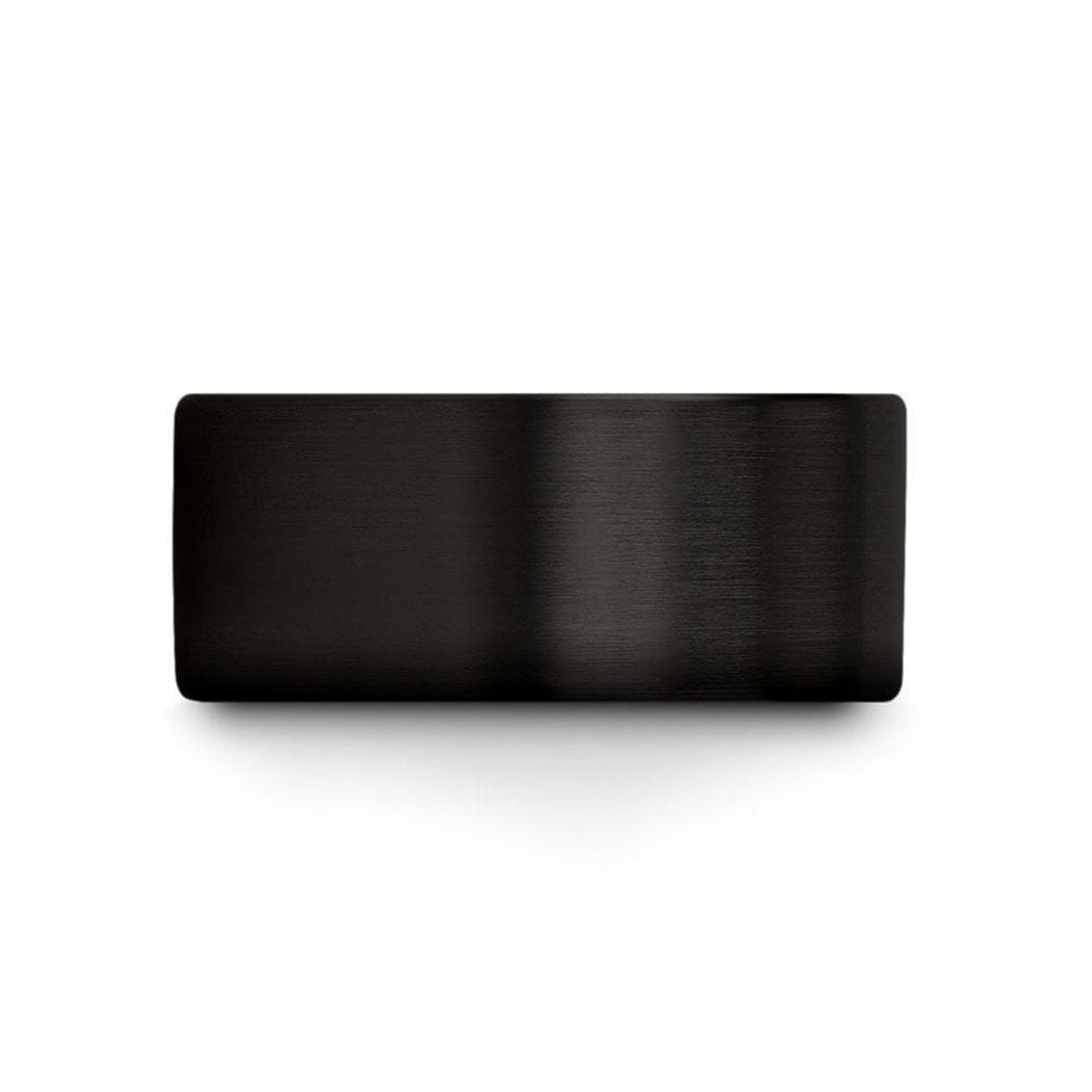 Flat Cut Tungsten Ring, Black Wedding Band Tungsten Ring, Anniversary Matching Ring, Birthday Gift For Him, Gifts For Women, Christmas Gift