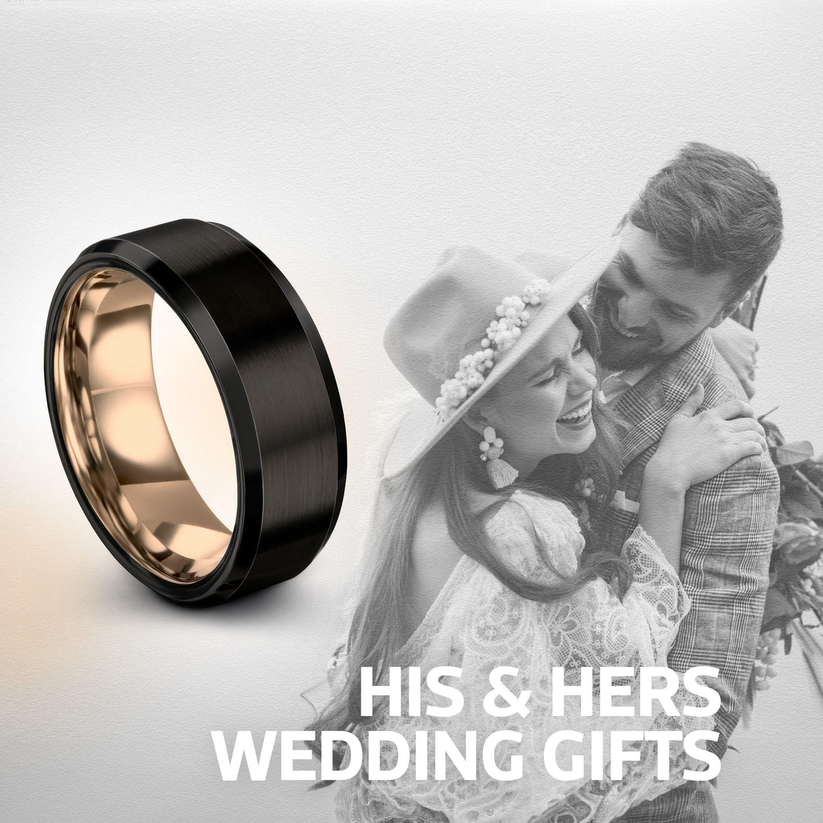 Mens Wedding Band Black, Matching Ring For Best Friend, Anniversary Gifts For Boyfriends, Personalized Gifts, Unique Couple Promise Ring