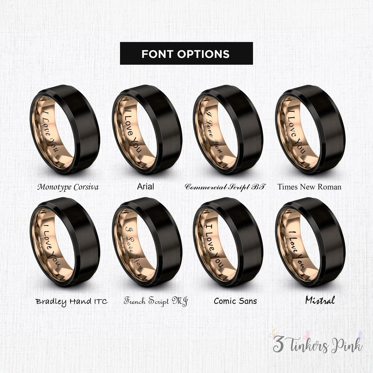 Mens Wedding Band Black, Matching Ring For Best Friend, Anniversary Gifts For Boyfriends, Personalized Gifts, Unique Couple Promise Ring