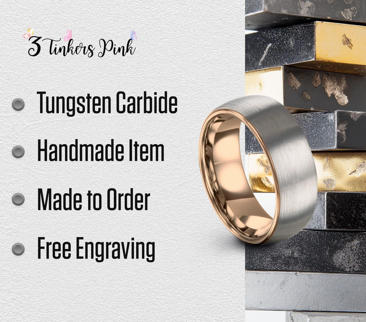 Mens Wedding Band Tungsten,Wedding Wedding Bands,Nerdy Wedding Bands,Silver Rose Ring,Mens Wedding Band Silver,Rose Gold Mens Wedding Band,8