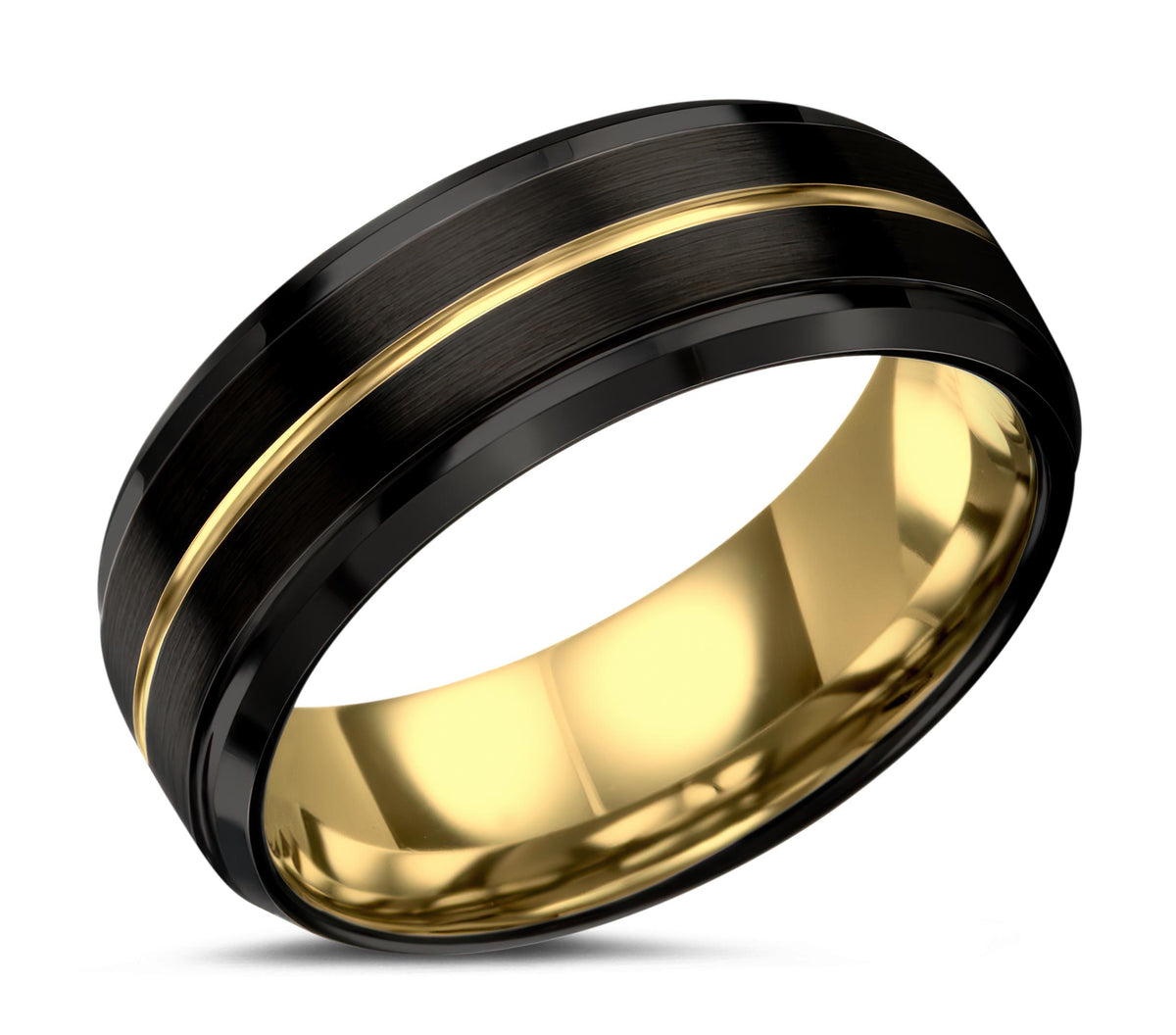 Mens Wedding Band,Mens Tungsten Wedding Band,Wedding Rings,His and Her Wedding Bands,Flat Gold Band,Black Friday,For,Gifts,Anniversary,First