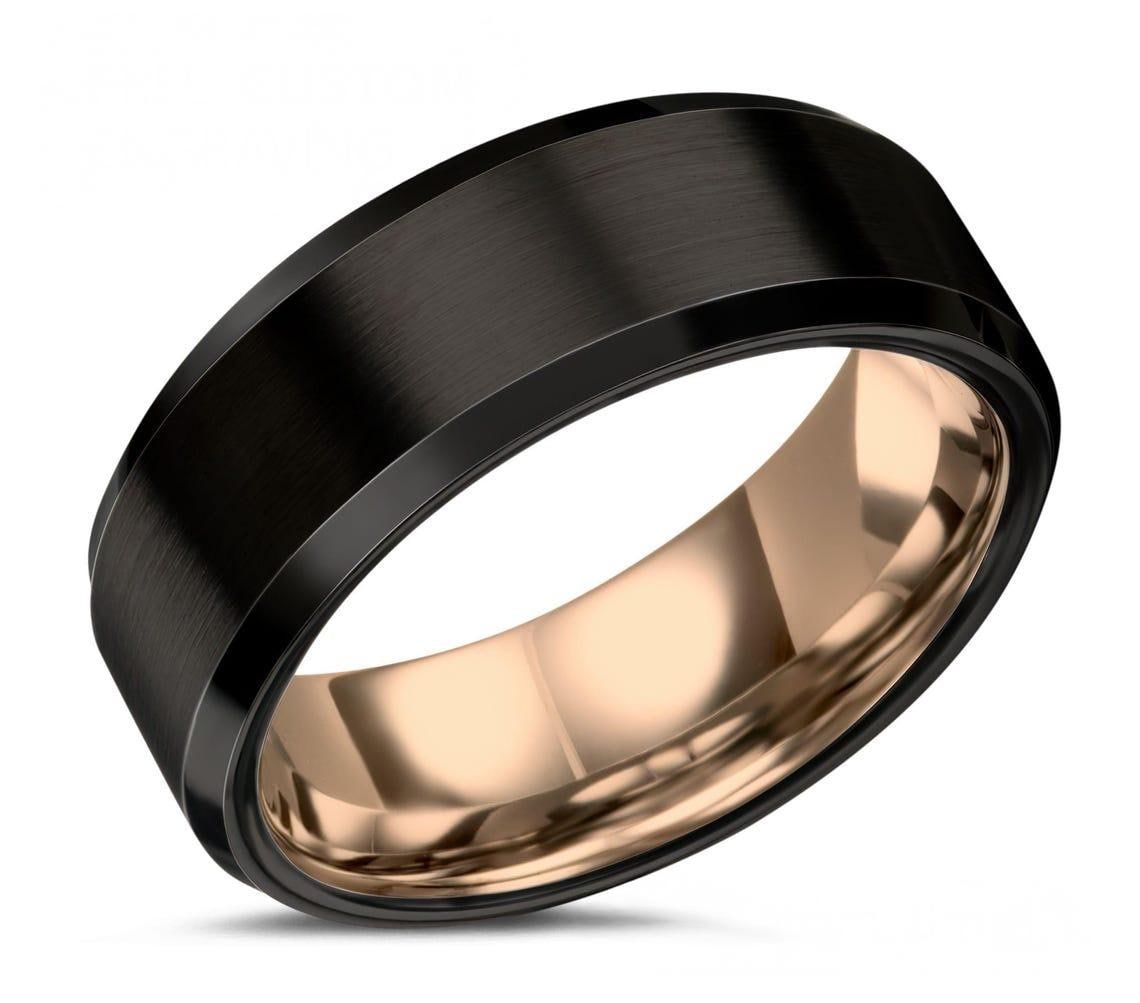 Mens Wedding Band Black, Matching Ring For Best Friend, Anniversary Gifts For Boyfriends, Personalized Gifts, Unique Couple Promise Ring