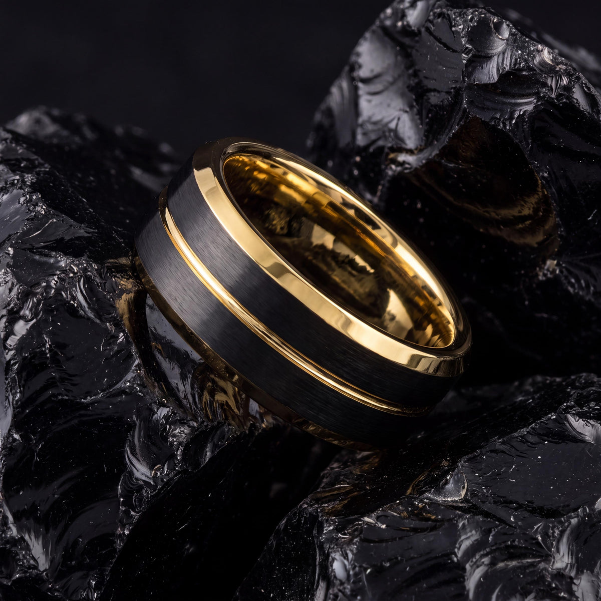Tungsten Wedding Band,Mens Wedding Band Tungsten,Matching Wedding Bands,70Th Wedding Anniversary,Unique Gold Rings,Black Mens Wedding Band,8