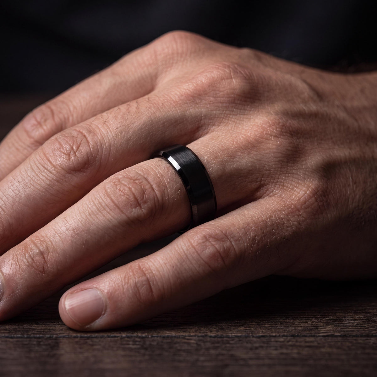 Black Tungsten Ring, Mens Wedding Band, Black Engagement Ring, Couple Promise Ring, Tungsten Carbide Ring, Anniversary Ring, Unique Ring