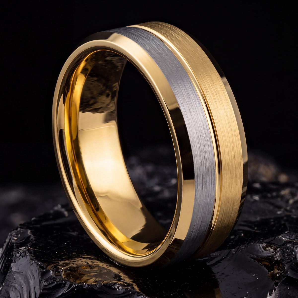 Tungsten Wedding Band,Wedding Bands Women Unique,Two Tone Mens Wedding Rings,Tungsten Ring Gold,Silver Promise Ring Men,Gold And Silver Ring