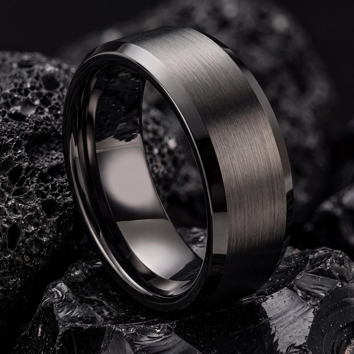 Tungsten Wedding Band,Mens Tungsten Wedding Band,Womens Wedding Bands,Wedding Band Set His And Hers Unique,Male Wedding Band Gunmetal 4Mm,10