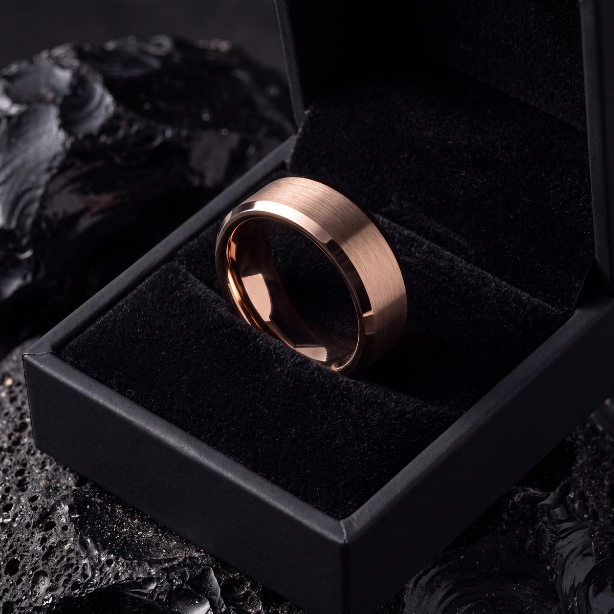 Mens Wedding Band,Mens Wedding Band Tungsten,Couples Wedding Bands,Curved Wedding Bands,Rose Wedding Band,For,Gifts,Anniversary,Birthday,Her