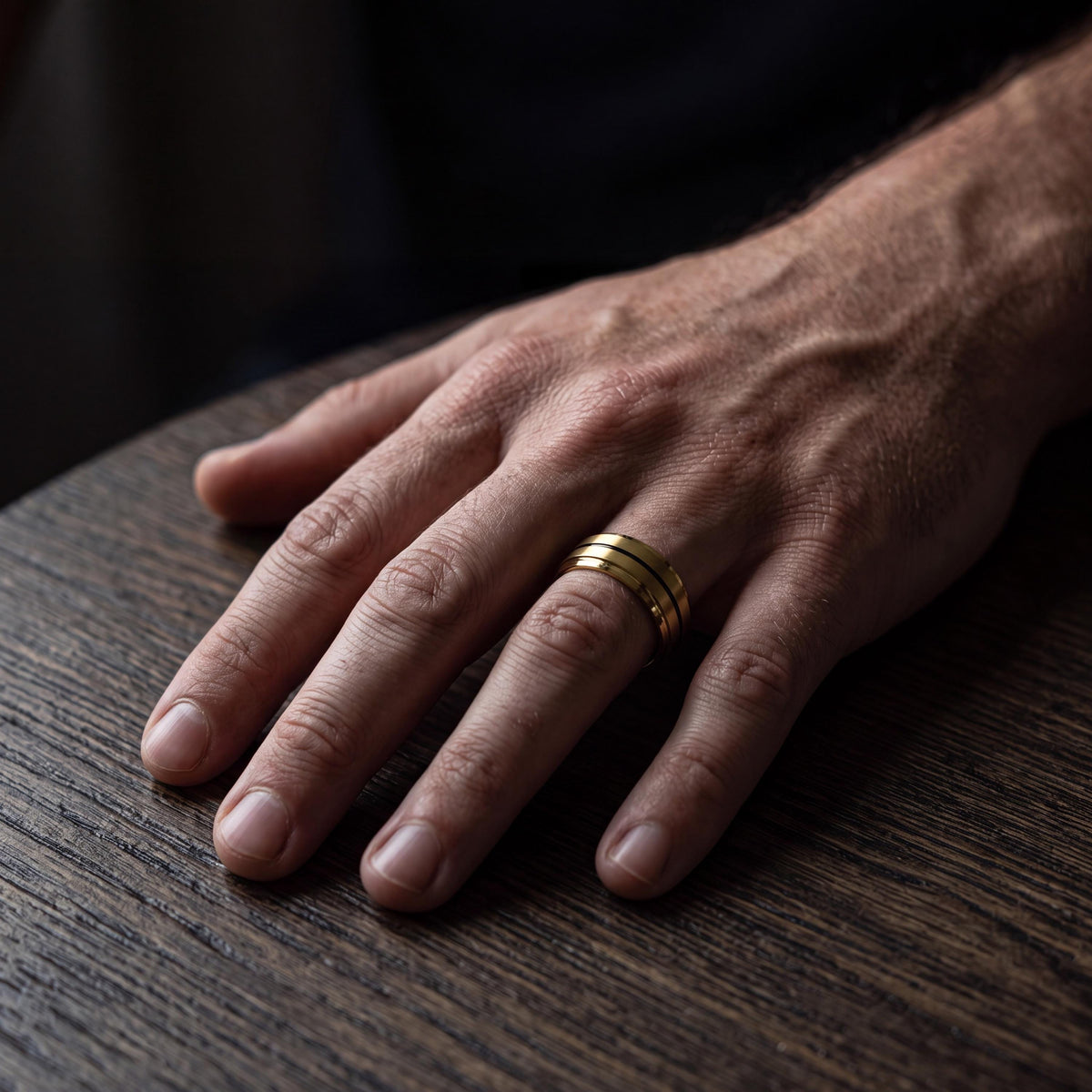 Wedding Band,Mens Tungsten Wedding Band,Wedding Band Men,Unique Matching Wedding Bands,Mens Wedding Flat Band 18K Yellow Gold,Black Friday,8