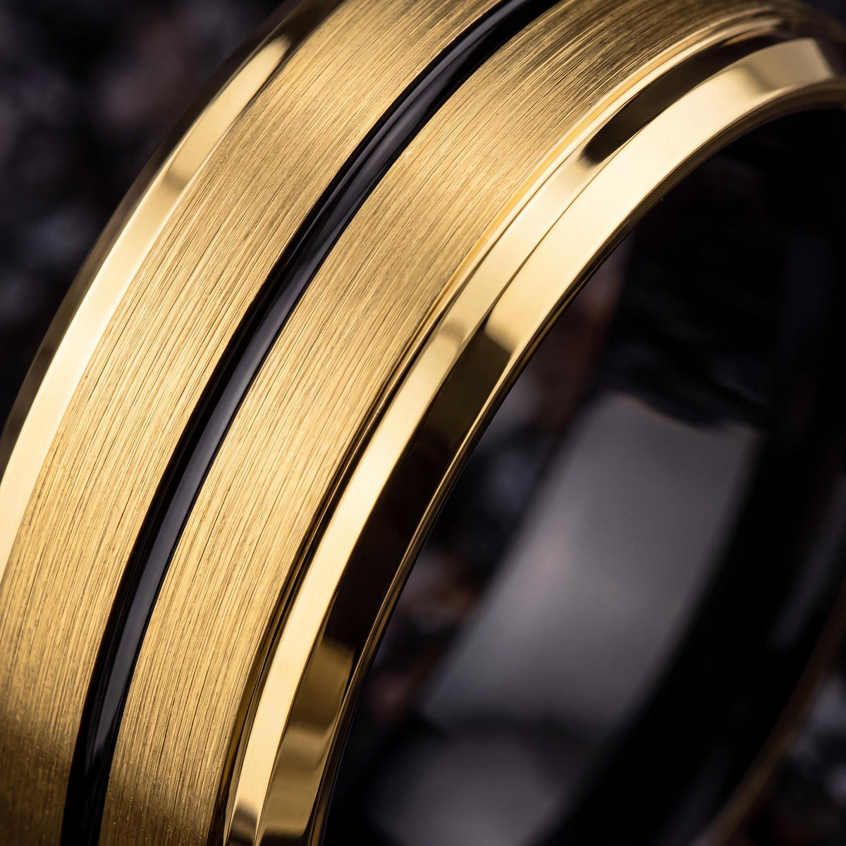 Wedding Band,Mens Tungsten Wedding Band,Wedding Band Men,Unique Matching Wedding Bands,Mens Wedding Flat Band 18K Yellow Gold,Black Friday,8