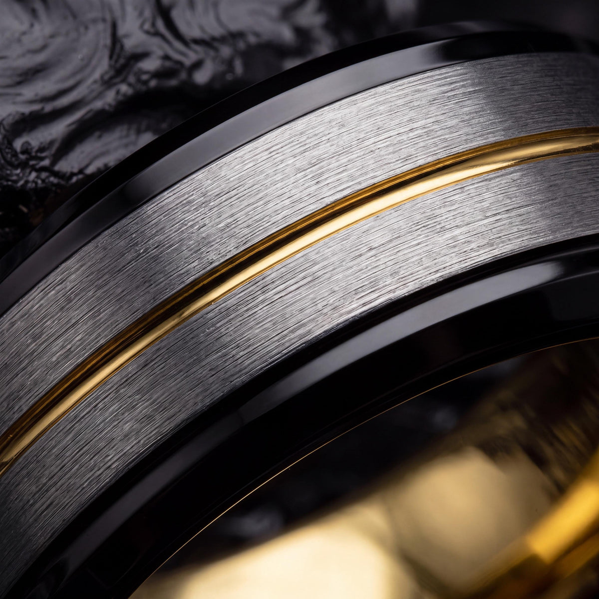 Tungsten Wedding Band,Wedding Band Set His And Hers,Unique Mens Wedding Bands,Hammered Gold Ring,Mens Gray Tungsten Ring,Mens Rings Black,10