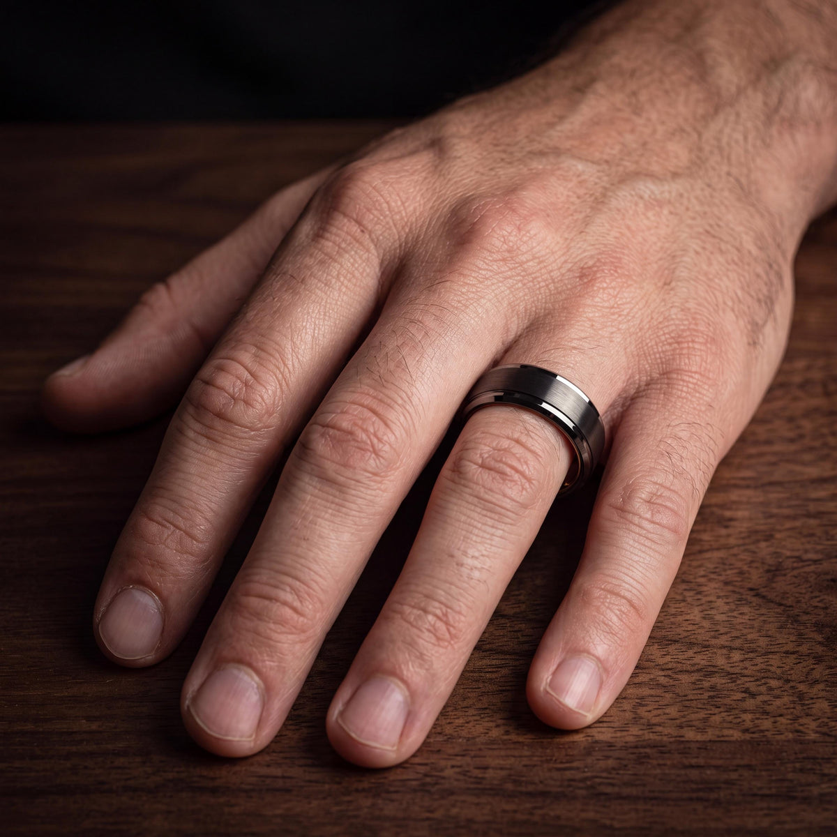 Wedding Ring,Tungsten Wedding Band,Wedding Band Men,Two Tone Mens Wedding Rings,Male Wedding Band Gunmetal 6mm,Gold Statement Womens Ring,10
