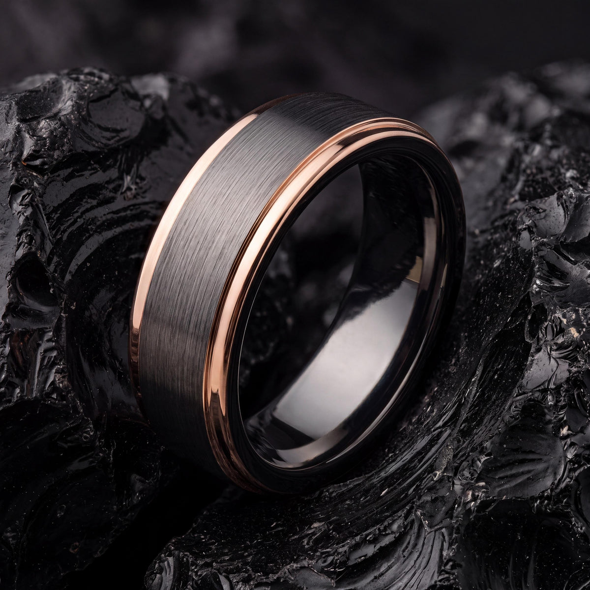 Wedding Bands,Mens Wedding Band Tungsten,Wedding Band Set,Womens Comfort Fit Wedding Band,Gunmetal,Rosegold,For,Gifts,Anniversary,Birthday,8