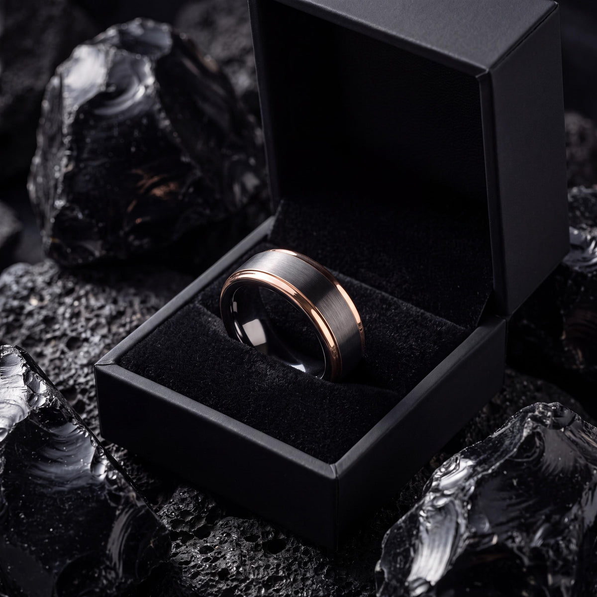 Wedding Bands,Mens Wedding Band Tungsten,Wedding Band Set,Womens Comfort Fit Wedding Band,Gunmetal,Rosegold,For,Gifts,Anniversary,Birthday,8
