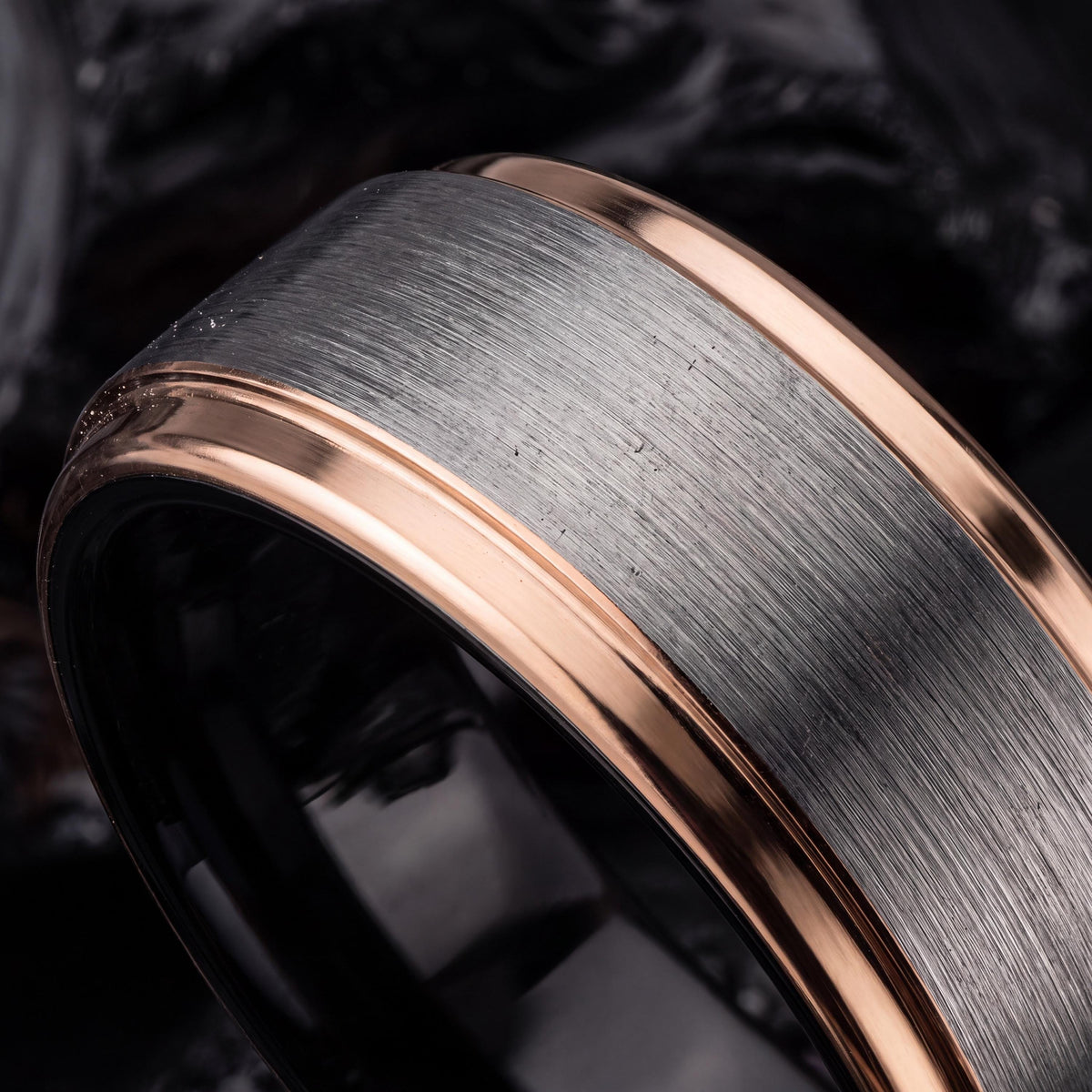 Tungsten Wedding Band,Wedding Band Men,Curved Wedding Bands Women,Black Rose,Silver Stacking Ring,Tungsten Ring Rose Gold,Mens Black Rings,1