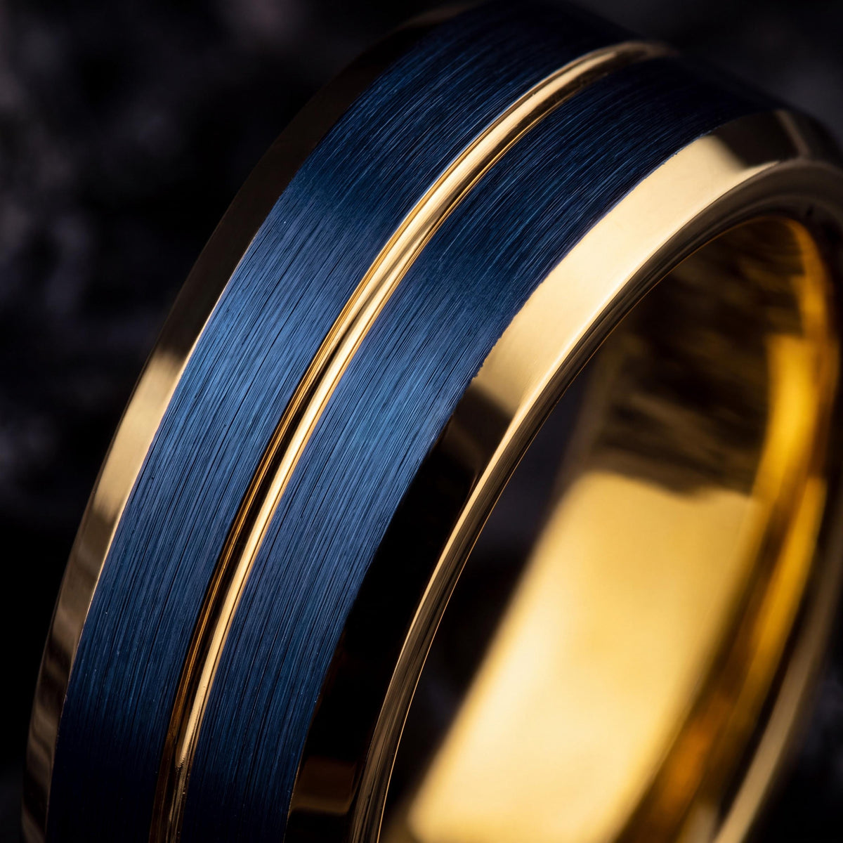 Wedding Ring,Tungsten Wedding Band,Matching Wedding Bands His And Hers,Personalised Wedding,Real Gold Personalized Ring,Blue Wedding Ring,10