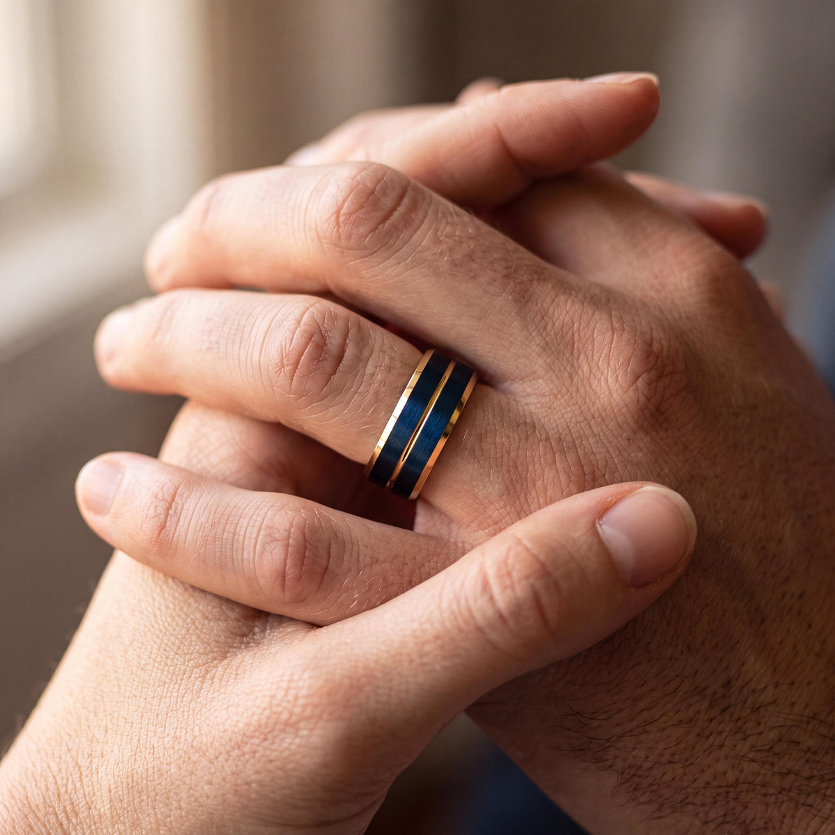 Wedding Ring,Tungsten Wedding Band,Matching Wedding Bands His And Hers,Personalised Wedding,Real Gold Personalized Ring,Blue Wedding Ring,10