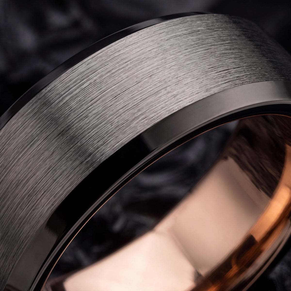Mens Wedding Band Tungsten,Unique Wedding Rings,Mens 6Mm Two Tone Wedding Band,Male Wedding Band Gunmetal 6mm,Rose Gold Wedding Band Women,8