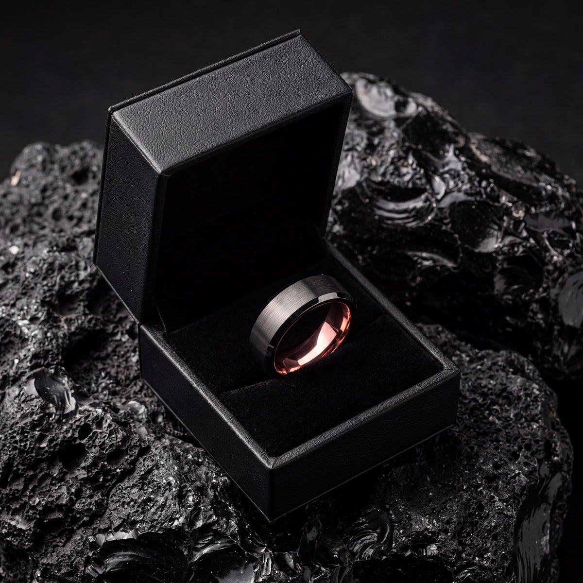 Mens Wedding Band Tungsten,Unique Wedding Rings,Mens 6Mm Two Tone Wedding Band,Male Wedding Band Gunmetal 6mm,Rose Gold Wedding Band Women,8