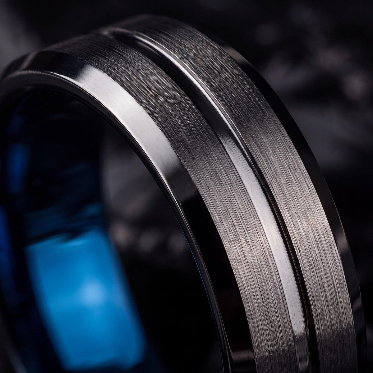 Mens Wedding Band,Mens Wedding Band Tungsten,Wedding Band Men,Curved Wedding Bands Women,Male Wedding Band Gunmetal 8mm,Dusty Blue Wedding,8