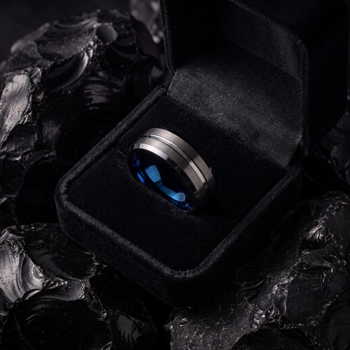 Mens Wedding Band,Mens Wedding Band Tungsten,Wedding Band Men,Curved Wedding Bands Women,Male Wedding Band Gunmetal 8mm,Dusty Blue Wedding,8