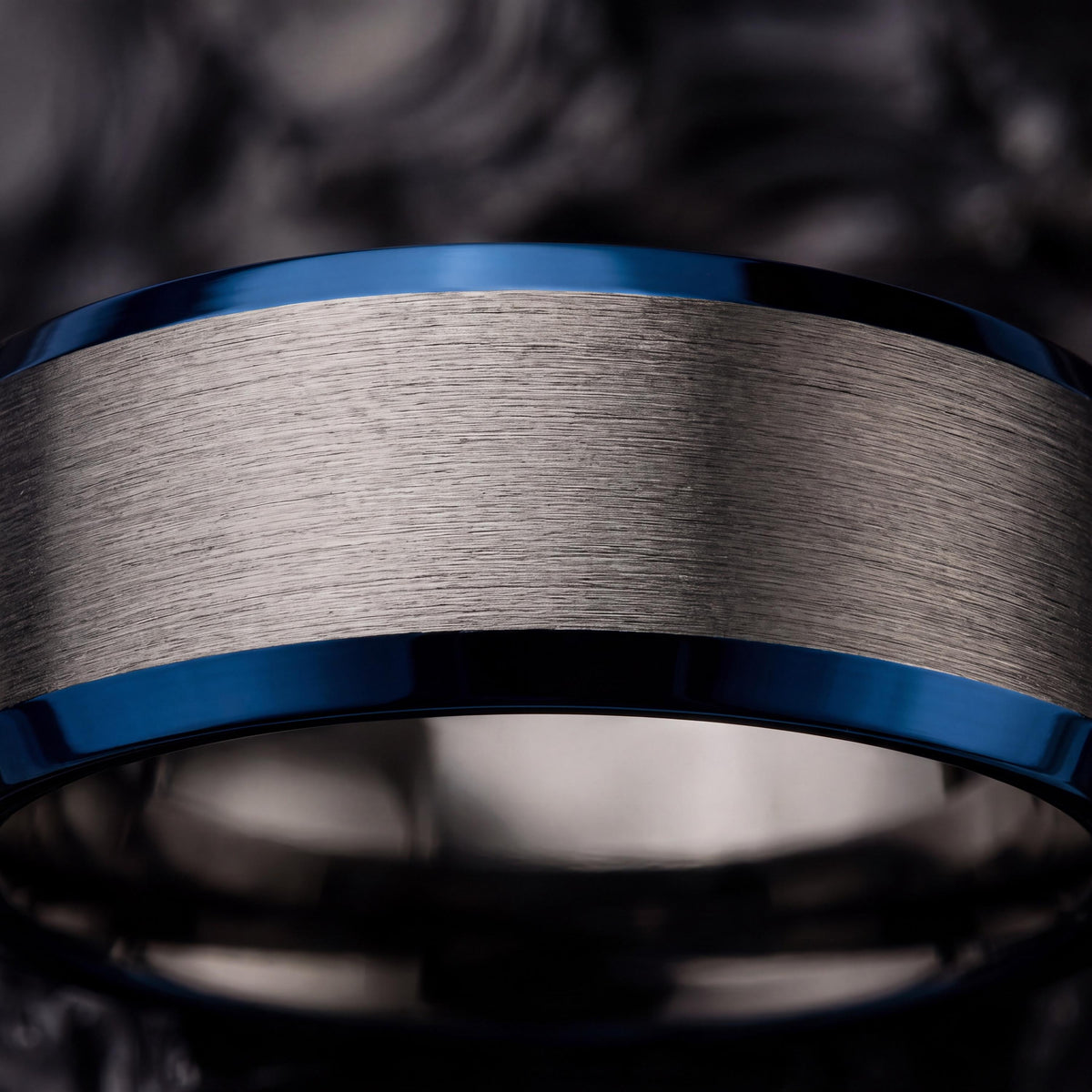 Wedding Band,Mens Tungsten Wedding Band,His and Hers Wedding Bands,Two Tone Wedding Band Set,Male Wedding Band Black 8mm,Mens Blue Ring,8