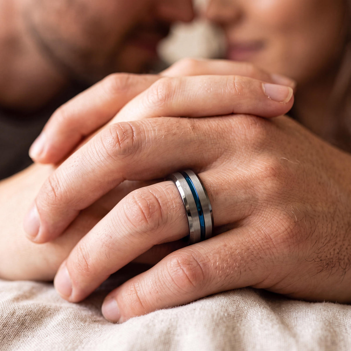 Wedding Ring,Mens Wedding Band Tungsten,Matching Wedding Bands,Curved Wedding Bands,Gunmetal Men Wedding Band,Men Ring Silver,Mens Blue Ring