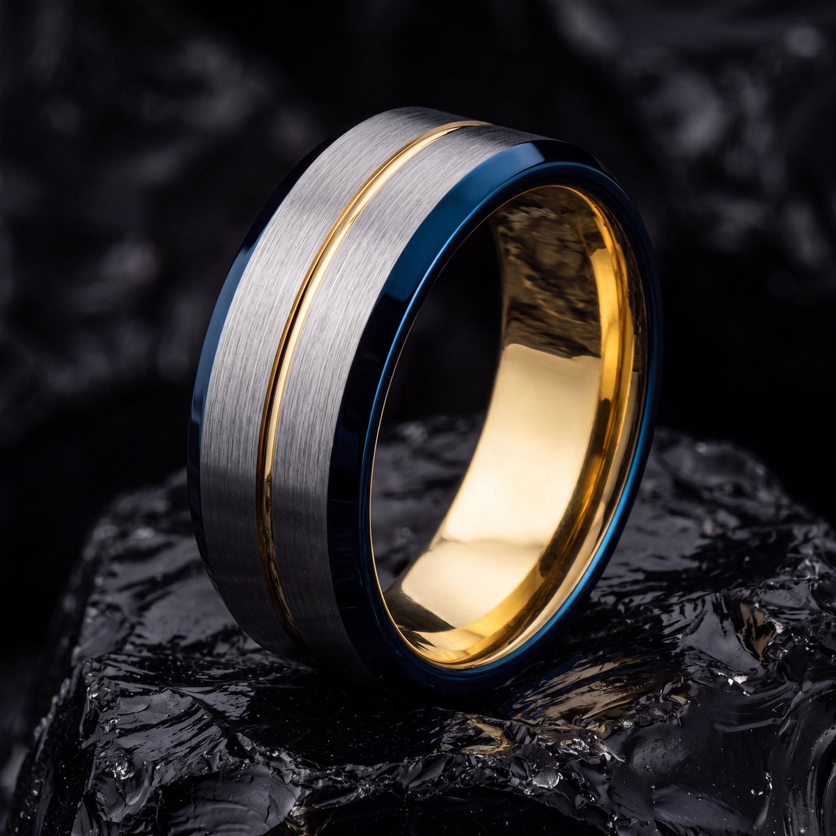 Mens Tungsten Wedding Band,Unique Wedding Rings,His And Hers Wedding Rings,Plan Wedding Bands Women Gold,Silver Rings Set,Mens Rings Blue,10
