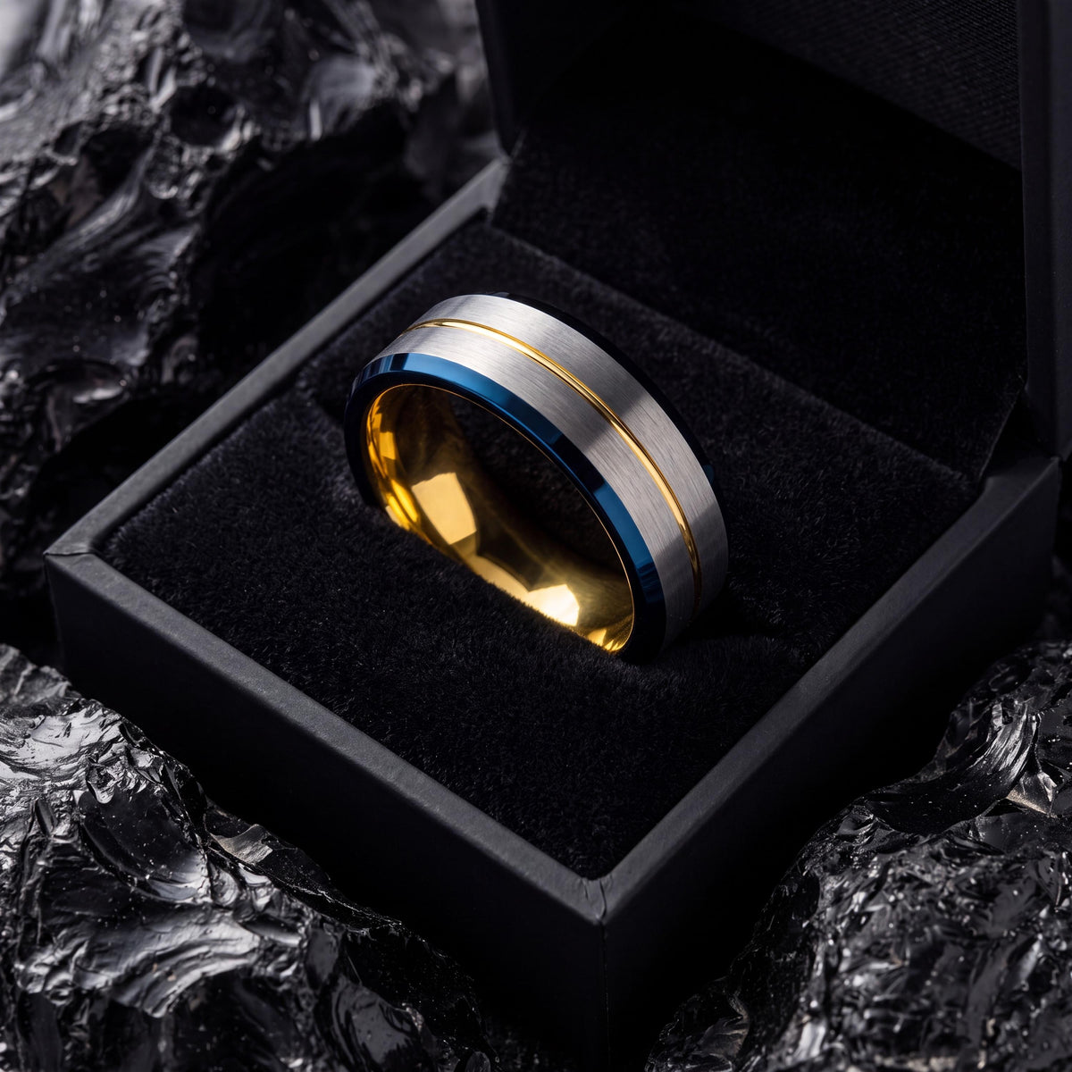 Mens Tungsten Wedding Band,Unique Wedding Rings,His And Hers Wedding Rings,Plan Wedding Bands Women Gold,Silver Rings Set,Mens Rings Blue,10