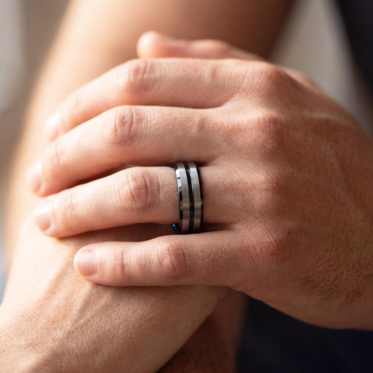 Wedding Bands,Mens Tungsten Wedding Band,Unique Wedding Rings,Couple Wedding Bands,Hammered Silver Ring Women,Black Rings,Blue Wedding Bands
