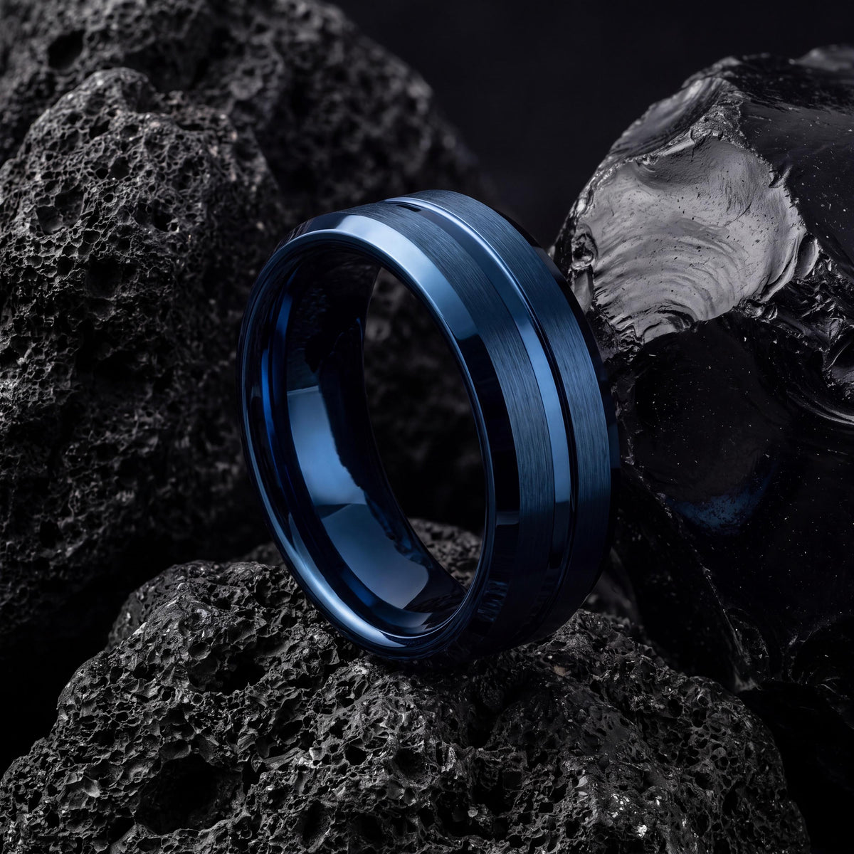 Wedding Bands,Mens Wedding Band Tungsten,Unique Mens Wedding Band,Two Tone Mens Wedding Rings,Blue Rings,For,Gifts,Anniversary,Birthday,Year