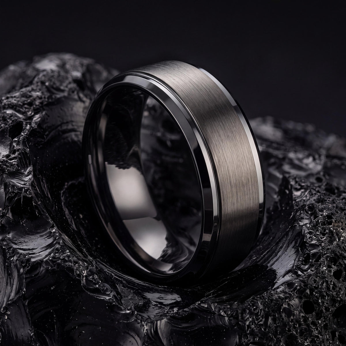 Wedding Band,Mens Wedding Band Tungsten,Matching Wedding Bands His and Hers,Wedding Rings Sets His and Hers,Male Wedding Band Gunmetal 6mm,8
