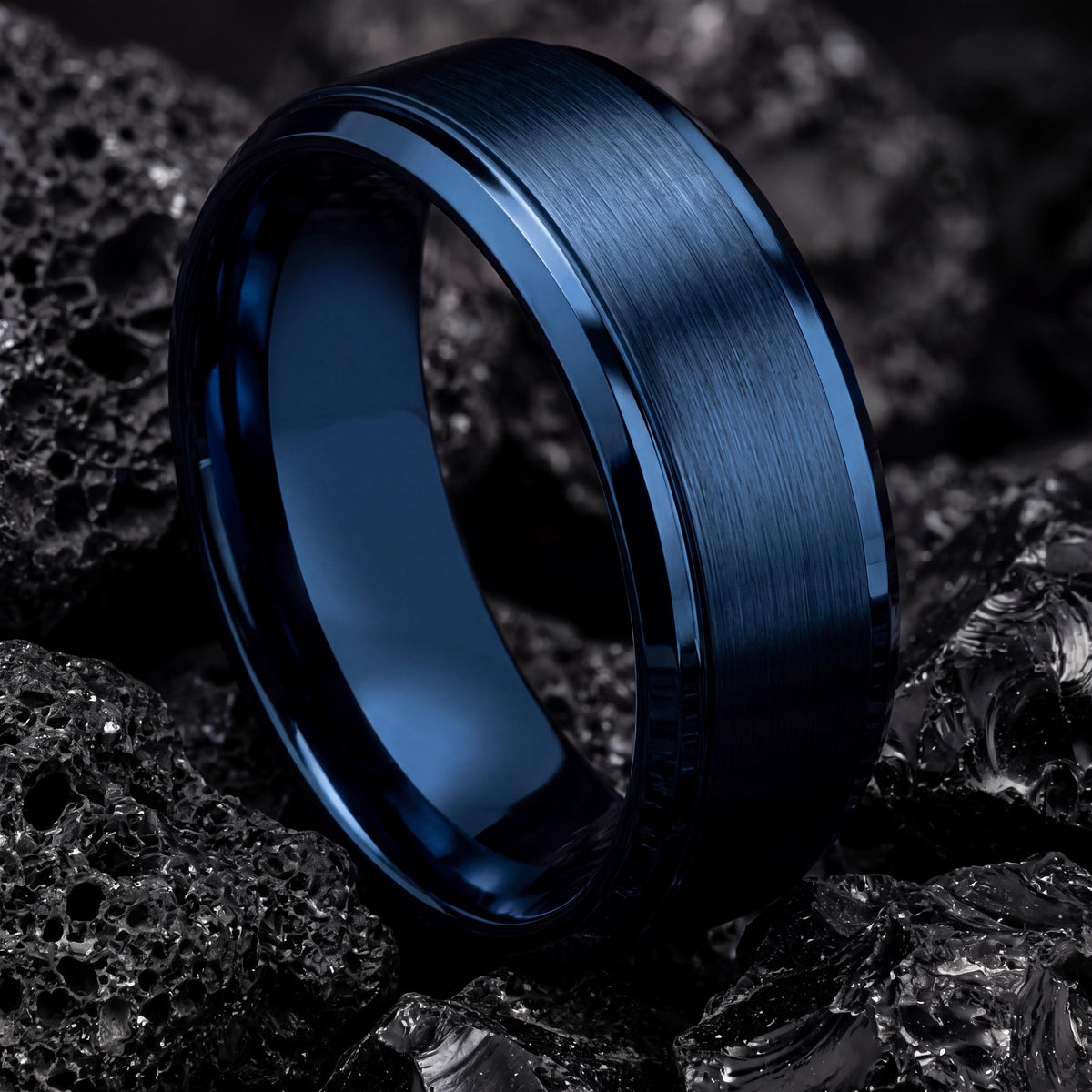 Mens Wedding Band,Mens Tungsten Wedding Band,Matching Wedding Bands His And Hers,Mens Wedding Comfort Band,Blue Wedding Bands,For,Gifts,Year