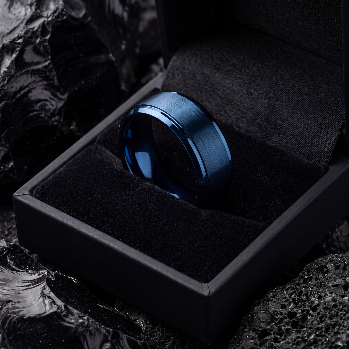 Mens Wedding Band,Mens Tungsten Wedding Band,Matching Wedding Bands His And Hers,Mens Wedding Comfort Band,Blue Wedding Bands,For,Gifts,Year