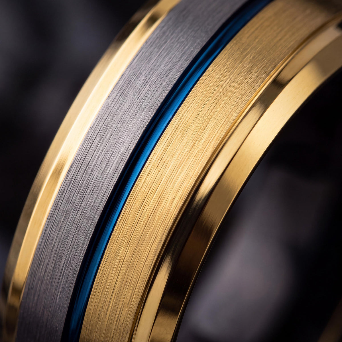 Mens Tungsten Wedding Band,Mens Wedding Rings,Unique Wedding Ring,18K Gold Rings,Hammered Silver Ring Women,Black Rings Women,Blue Wide Ring