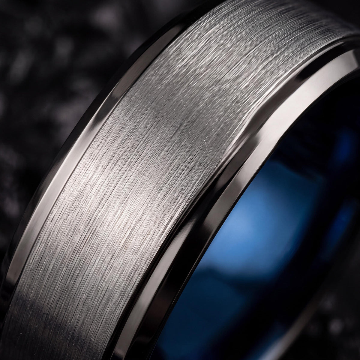 Tungsten Wedding Band,Wedding Band Men,Womans Wedding Band Ring,Male Wedding Band Gunmetal 8mm,Custom Silver Ring,Dainty Blue Ring Stackable