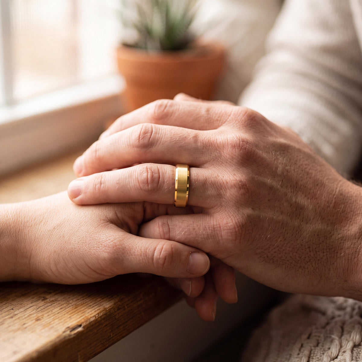 Mens Wedding Band Tungsten - Gold Wedding Ring For Women - Boyfriend Christmas Gift - Engagement Gifts For Couple - Matching Ring For Friend