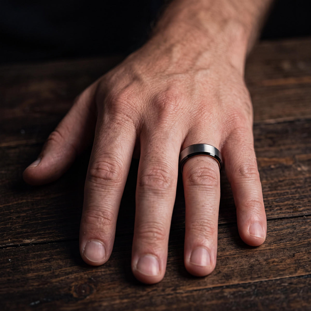 Mens Wedding Band Black, Rose Gold Tungsten Ring, Birthday Gifts For Him, Anniversary Gifts For Boyfriend, Christmas Gift For Him, Women
