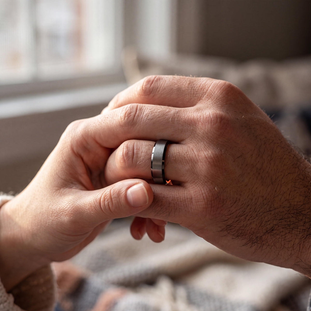 Mens Wedding Band Black, Rose Gold Tungsten Ring, Birthday Gifts For Him, Anniversary Gifts For Boyfriend, Christmas Gift For Him, Women