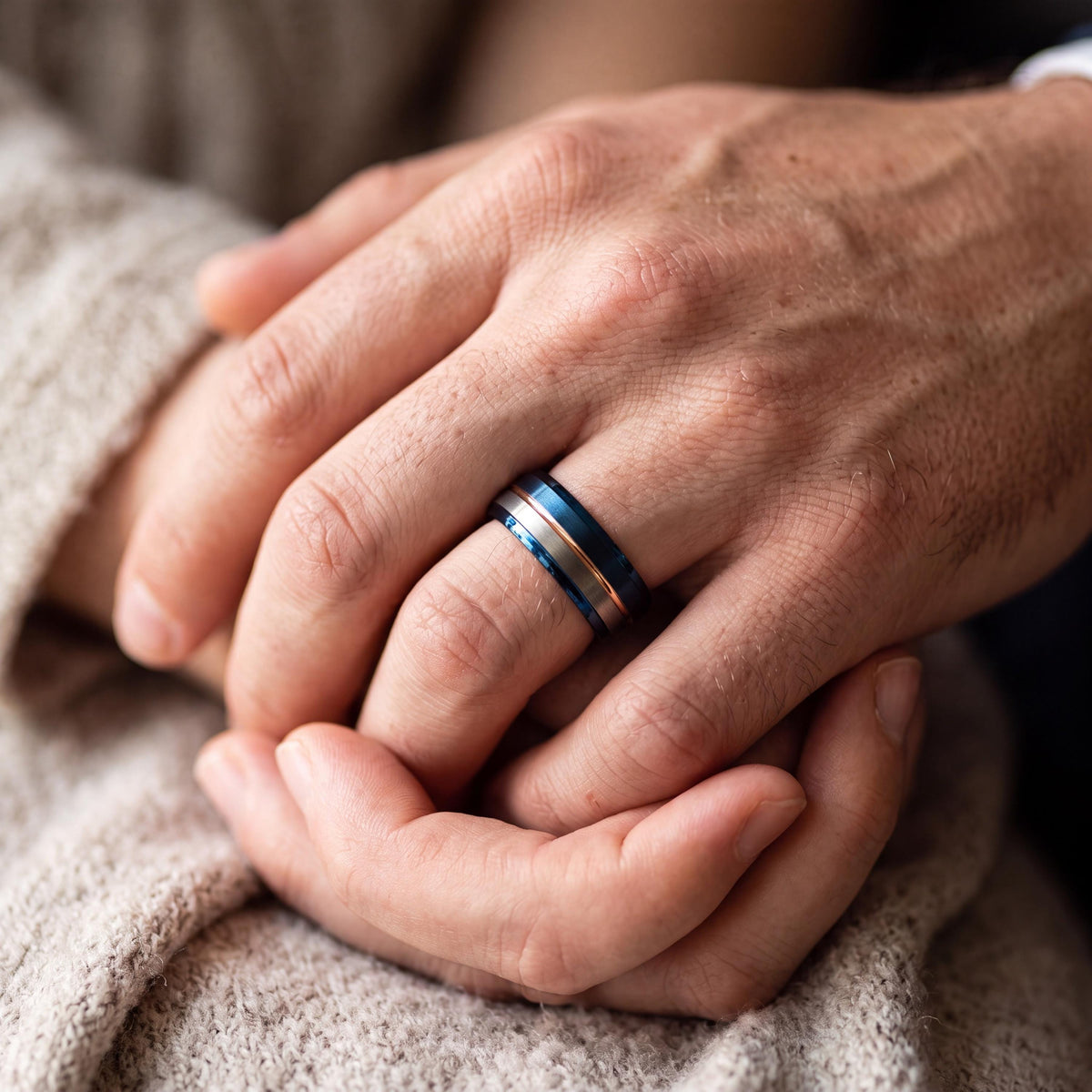 Mens Wedding Band,Tungsten Wedding Band,Unique Wedding Band,Contour Wedding Band,Dainty Ring Silver,Rose Gold Stacking Ring,Blue Band Ring,8